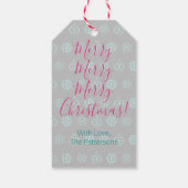 Vrolijk kerstfeest, wit script, doe-het-zelf naam, cadeaulabel (Achterkant)