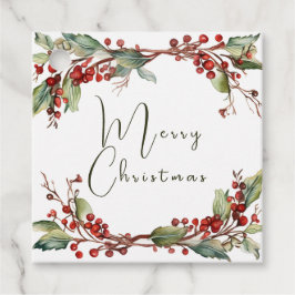 Vrolijk kerstfeest Wreath Bedankjes Labels