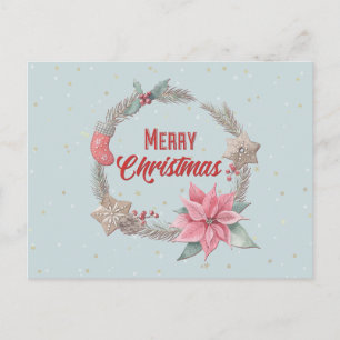Vrolijk kerstfeest Wreath Briefkaart