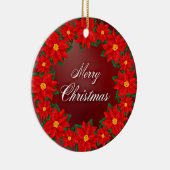 Vrolijk kerstfeest Wreath Keramisch Ornament (Rechts)