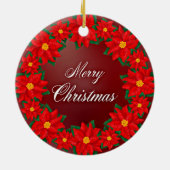 Vrolijk kerstfeest Wreath Keramisch Ornament (Achterkant)