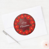 Vrolijk kerstfeest Wreath Ronde Sticker (Envelop)