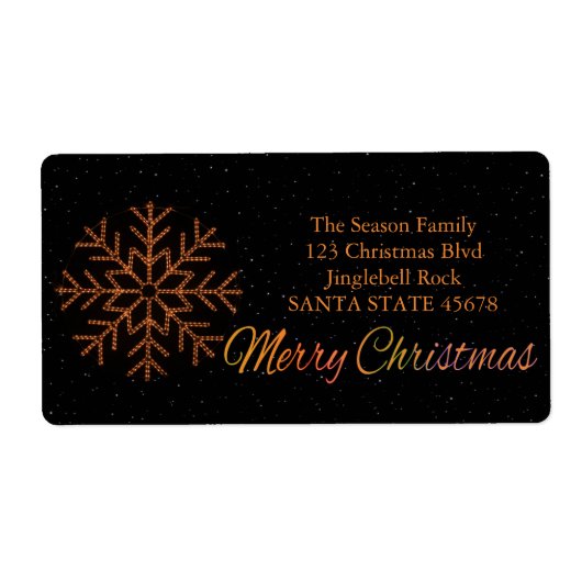 Vrolijk kerstfeest x-mas kristal Light Etiket (Voorkant)