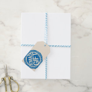 Vrolijk kerstfeest XMAS Blue & Cream, van Cadeaulabel
