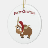 Vrolijk kerstfeest! Yak Keramisch Ornament (Links)
