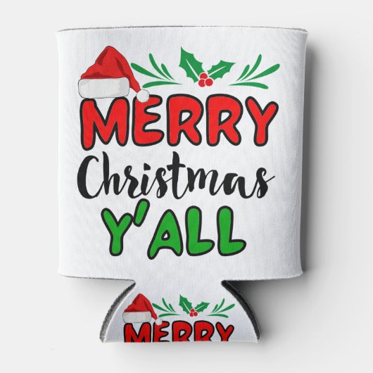 Vrolijk kerstfeest Y'all Blikjeskoeler (Voorkant)