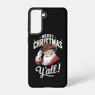 Vrolijk Kerstfeest Y'all Country Cowboy Sinterklaa Samsung Galaxy Hoesje