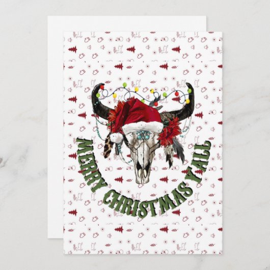 Vrolijk kerstfeest Y'all Feestdagenkaart (Voorkant / Achterkant)