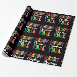 Vrolijk kerstfeest Y'all Funny Xmas Mannen Vrouwen Cadeaupapier