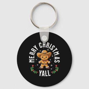 Vrolijk kerstfeest Yall Gingerbread Cowboy Howdy W Sleutelhanger