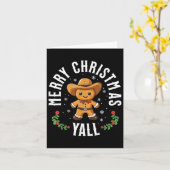 Vrolijk Kerstfeest Yall Gingerbread Cowboy Western Kaart (Gele Bloem)