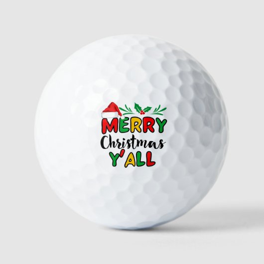 Vrolijk kerstfeest Y'all Golfballen (Voorkant)