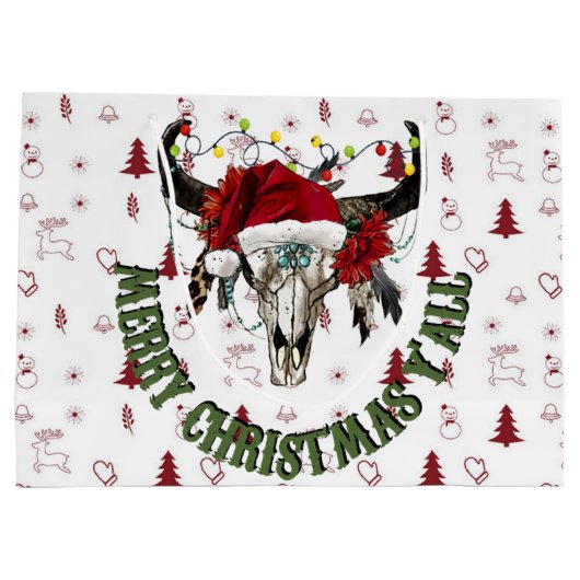 Vrolijk kerstfeest Y'all Groot Cadeauzakje (Achterkant)