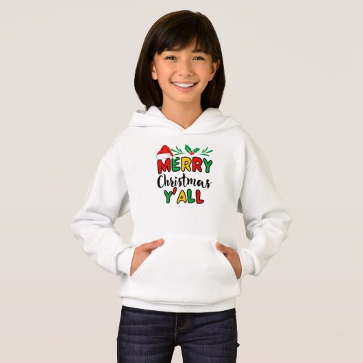 Vrolijk kerstfeest Y'all Hoodie (Voorkant volledig)