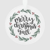 Vrolijk kerstfeest Y'all kerstversiering Ornament (achterkant)