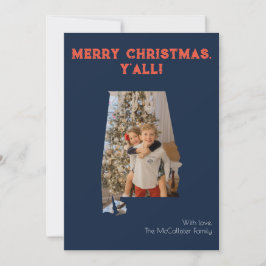 Vrolijk kerstfeest Y'all Navy Alabama State Foto Feestdagenkaart