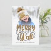 Vrolijk kerstfeest Y'All Photo Artsy Typography (Staand voorkant)