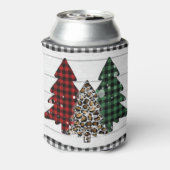 Vrolijk kerstfeest Y'all Rustic Pset Trees Feestda Blikjeskoeler (Blikje Achterkant)