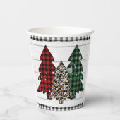 Vrolijk kerstfeest Y'all Rustic Pset Trees Feestda Papieren Bekers (Achterkant)