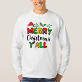 Vrolijk kerstfeest Y'all T-Shirt (Voorkant)