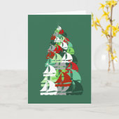 Vrolijk Kerstfeest - Zeilboot Kerstboom Kaart (Gele Bloem)