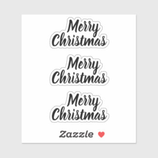 Vrolijk kerstfeest zwart-wit trendy minimalist sticker
