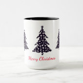 Vrolijk kerstfeest, zwarte bomen met vallende snee mok (Midden)