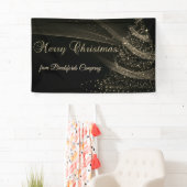 Vrolijk kerstfeest, zwarte kerstboom spandoek (Insitu)