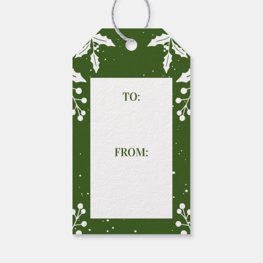 Vrolijk kerstfeest, zwarte vrouw, kerstmuts, groen cadeaulabel (Achterkant)