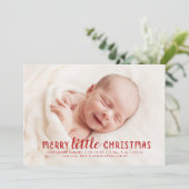 Vrolijk kerstfeestdag geboorteaankondiging feestdagenkaart (Staand voorkant)