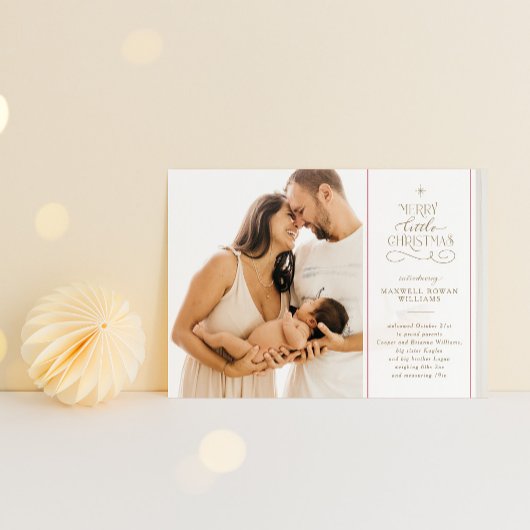 Vrolijk kerstfeestdag geboorteaankondiging feestdagenkaart