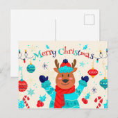 Vrolijk kerstfeestelijke achtergrond briefkaart (Voorkant / Achterkant)