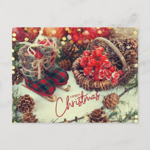 Vrolijk kerstfeestelijke kerstdecorratie feestdagenkaart
