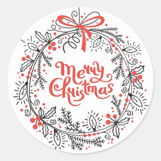 Vrolijk kerstfeestGrote Sticker (Voorkant)