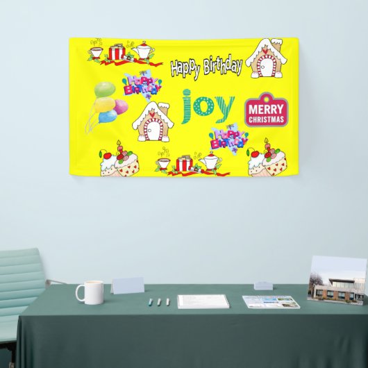 Vrolijk KerstfeestVinyl Banner, Gelukkige Verjaard Spandoek (Beurs)