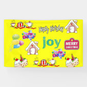 Vrolijk KerstfeestVinyl Banner, Gelukkige Verjaard Spandoek (Horizontaal)