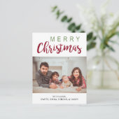 Vrolijk kerstfoto briefkaart Red Green Elegant (Staand voorkant)