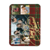 Vrolijk Kerstfoto collage rustieke plaid Magneet (Verticaal)