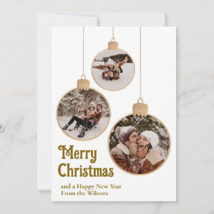 Vrolijk kerstfoto ornament kaart