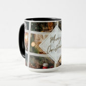 'Vrolijk kerstfotocollage' | Koffie Mok | (Voorkant links)