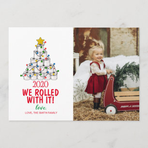 Vrolijk kerstfotokaartje We rolden ermee Kaart