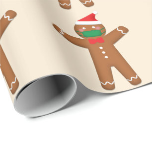 Vrolijk kerstgebak Man in Face Mask 2020 Cadeaupapier
