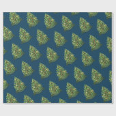 Vrolijk kerstgebak Rustisch Classic Blue Cadeaupapier (Vlak)