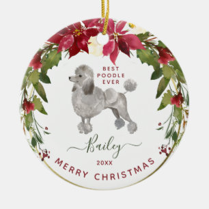 Vrolijk kerstgebak Voeg de foto van uw hond toe Keramisch Ornament