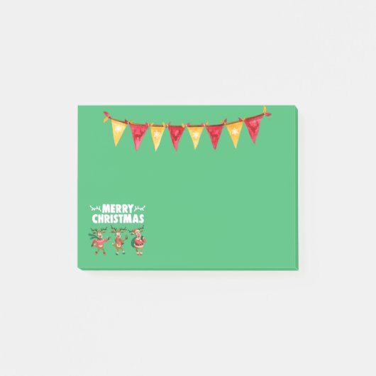 Vrolijk kerstgebanner danserrenrender post-it® notes (Voorkant)