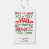 Vrolijk kerstgebaren / Gepersonaliseerd Cadeaulabel (Voorkant)