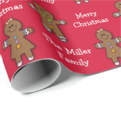 Vrolijk kerstgebarsten man Red Custom Cadeaupapier (Rol Hoek)