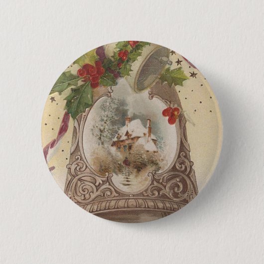  vrolijk kerstgebell ronde button 5,7 cm (Voorkant)