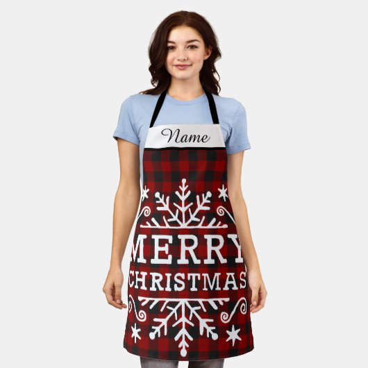 Vrolijk kerstgeblazen schort (Gedragen)