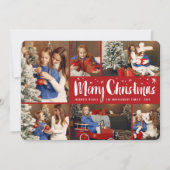 Vrolijk kerstgeborsteld Manuscript Stars Modern 6 Feestdagenkaart (Voorkant)